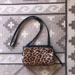 Madewell Leopard Print Calf Hair Crossbody Bag